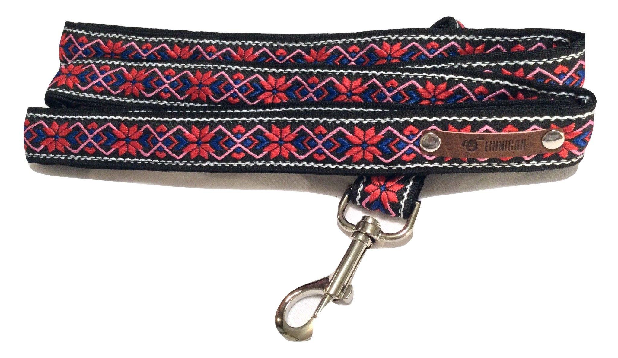 Finnigan Designer 7ft Dog Lead featuring double-layer nylon webbing and strong metal hardware, perfect for stylish and durable dog walks.